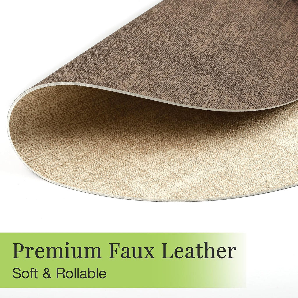 Placemats, 13" Round Reversible Faux Leather with Coasters - Set of 8