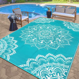 Waterproof Outdoor Rug 9x12 ft, Reversible Plastic Straw Rug for Patio Clearance, Camping, RV Mat, L