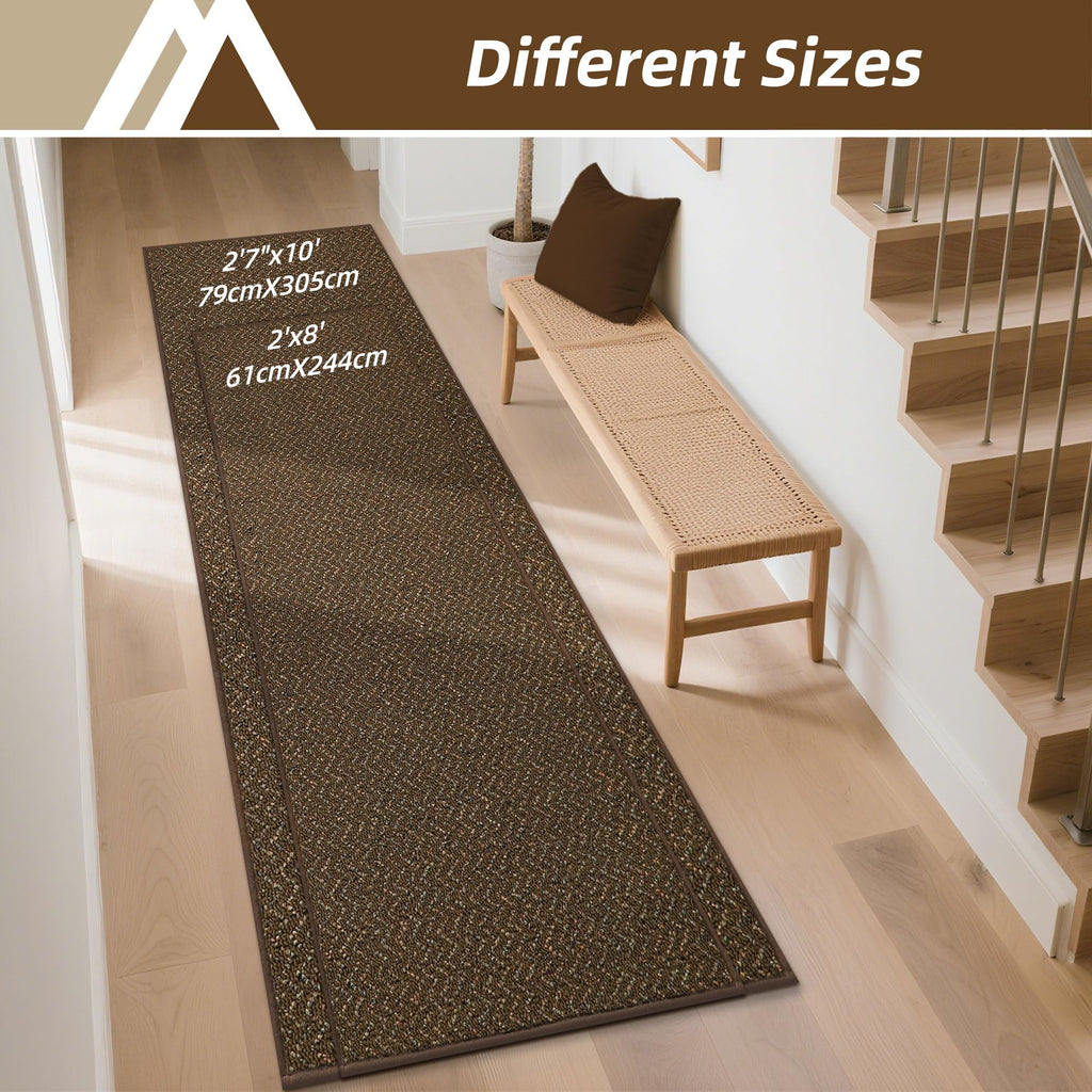 Hallway Runner Rugs Non-Slip Washable Brown