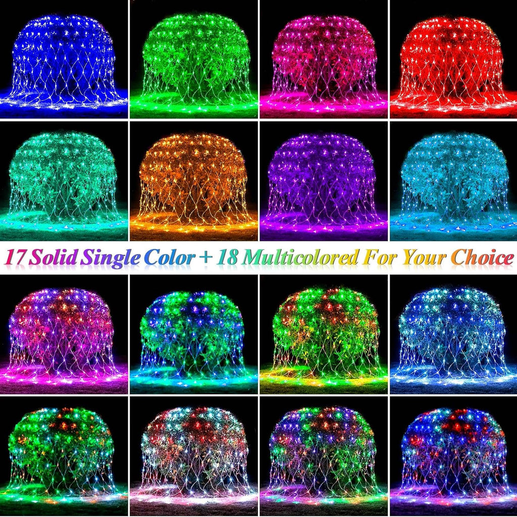 204 LED Christmas Net Lights Outdoor Connectable, 9.8FT x 6.6FT