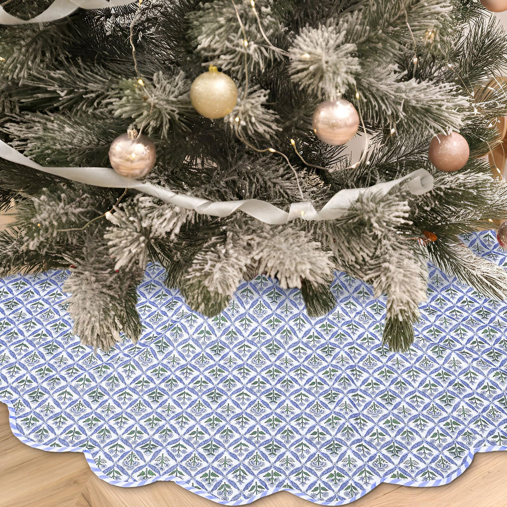 Christmas Tree Skirt, 60 Inch, Blue