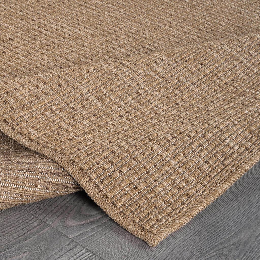 Easy Jute Natural Rug 6x9 Solid Washable Durable Outdoor Indoor Area Rugs for Living Dining Room Patio Office Stain