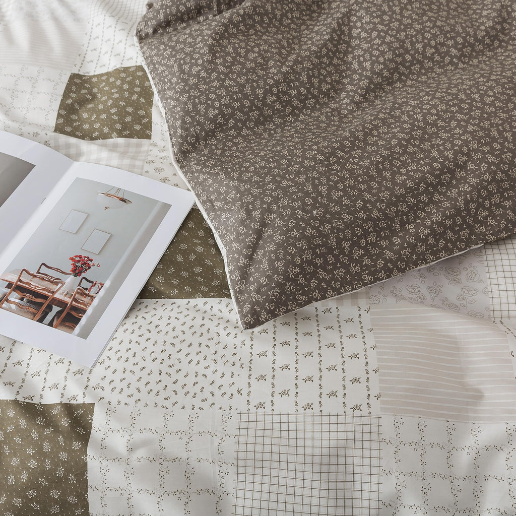 Rustic Duvet Cover - 100% Cotton Comforter Cover 3-Piece, All Season Bedding Duvet Cover Sets with Zipper