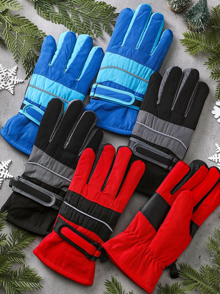 3 Pairs Kids Winter Ski Gloves Waterproof