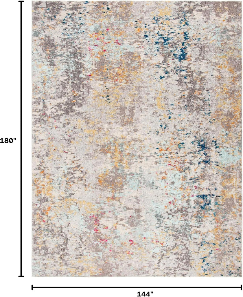 Madison Collection X-Large Area Rug - 12' x 15', Grey & Gold, Modern Abstract Design, Non-Shedding & Easy Care, Ideal