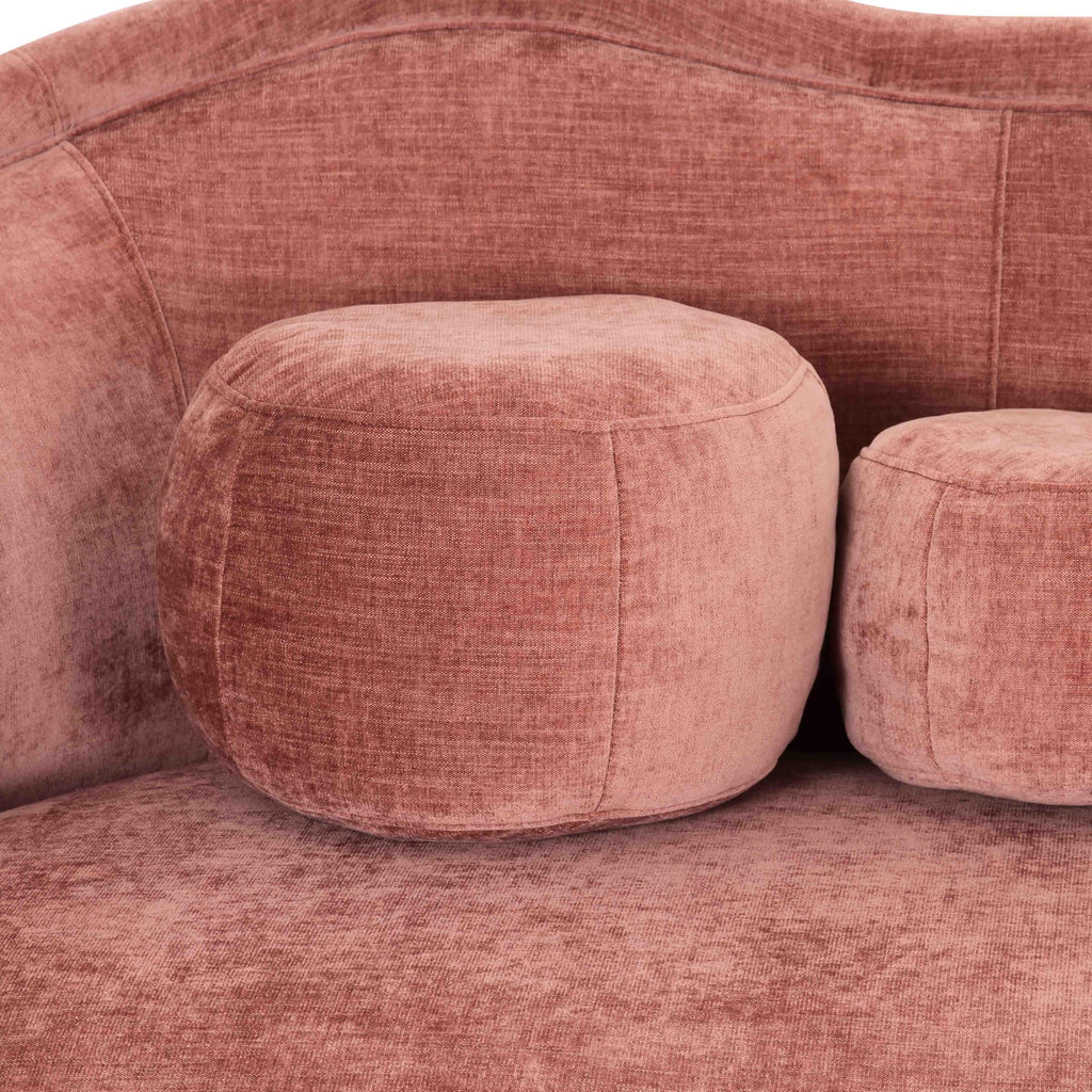 Circe Cream Textured Velvet Sofa (Mauve)