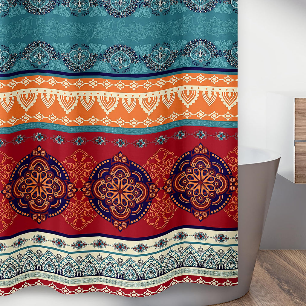 Boho Mandala Bohemian Chic Decorative Bathroom Fabric Bath Shower Curtain 72x72 Aztec Room Decor Ethnic Vintage