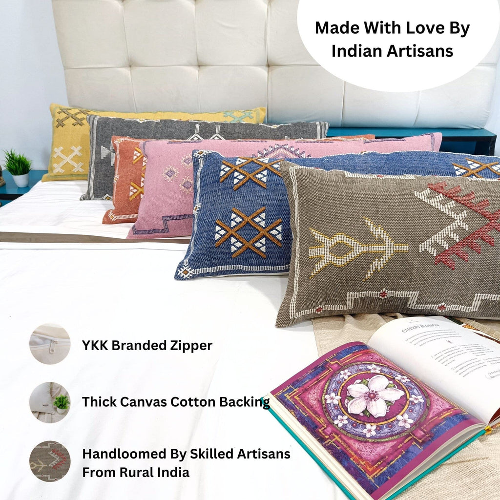 Star Sabra Kilim Lumbar Pillow Cover 14 x 36 Inches