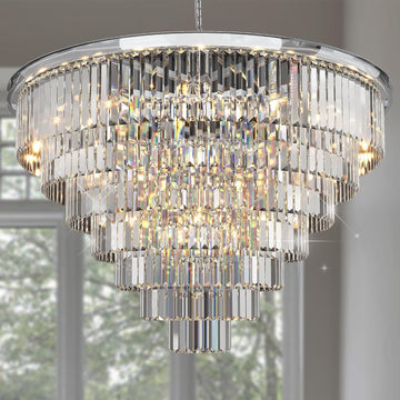 Inspired Odeon Style 24-Light Chrome Crystal 7-Tier Modern Chandelier W39.4" - A107-B07G419G5Z