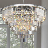 Luxury Crystal Chrome Chandelier Lighting Modern Contemporary Chandeliers Pendant Ceiling Lamp Light Fixture 7-Tier for Dining Room Living Room Hotel Showroom (24 Lights) W39.4 A107-B07G419G5Z