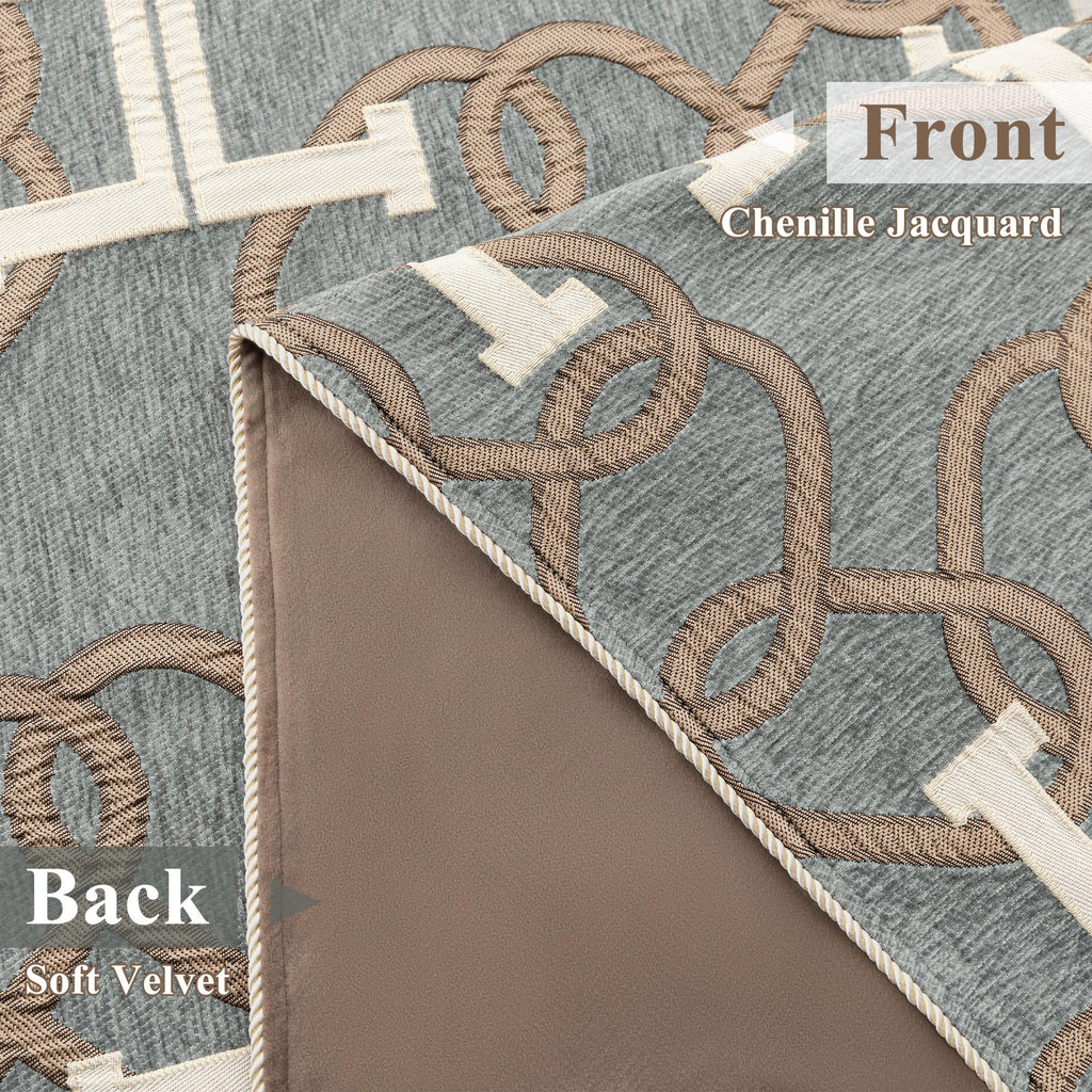 Jacquard Letter H Throw Blanket for Couch, 52"x72", Gray