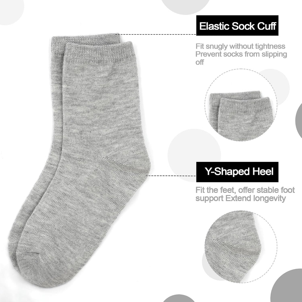 15 Pairs Kids Socks Toddler Crew School Athletic Socks