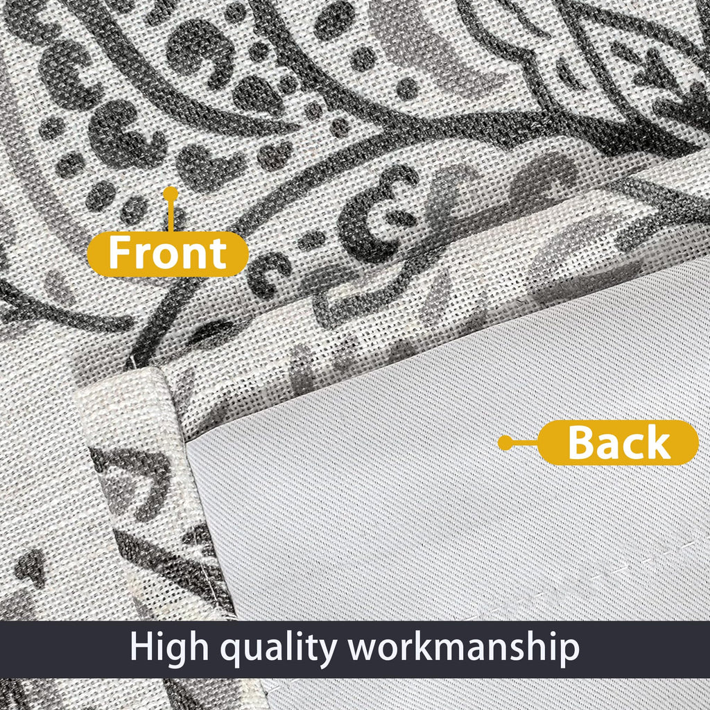 Jacob Linen Blend Blackout Valance 18 Inch Length Scroll Floral Paisley Printed Lined Rod Pocket Room Darkening Linen