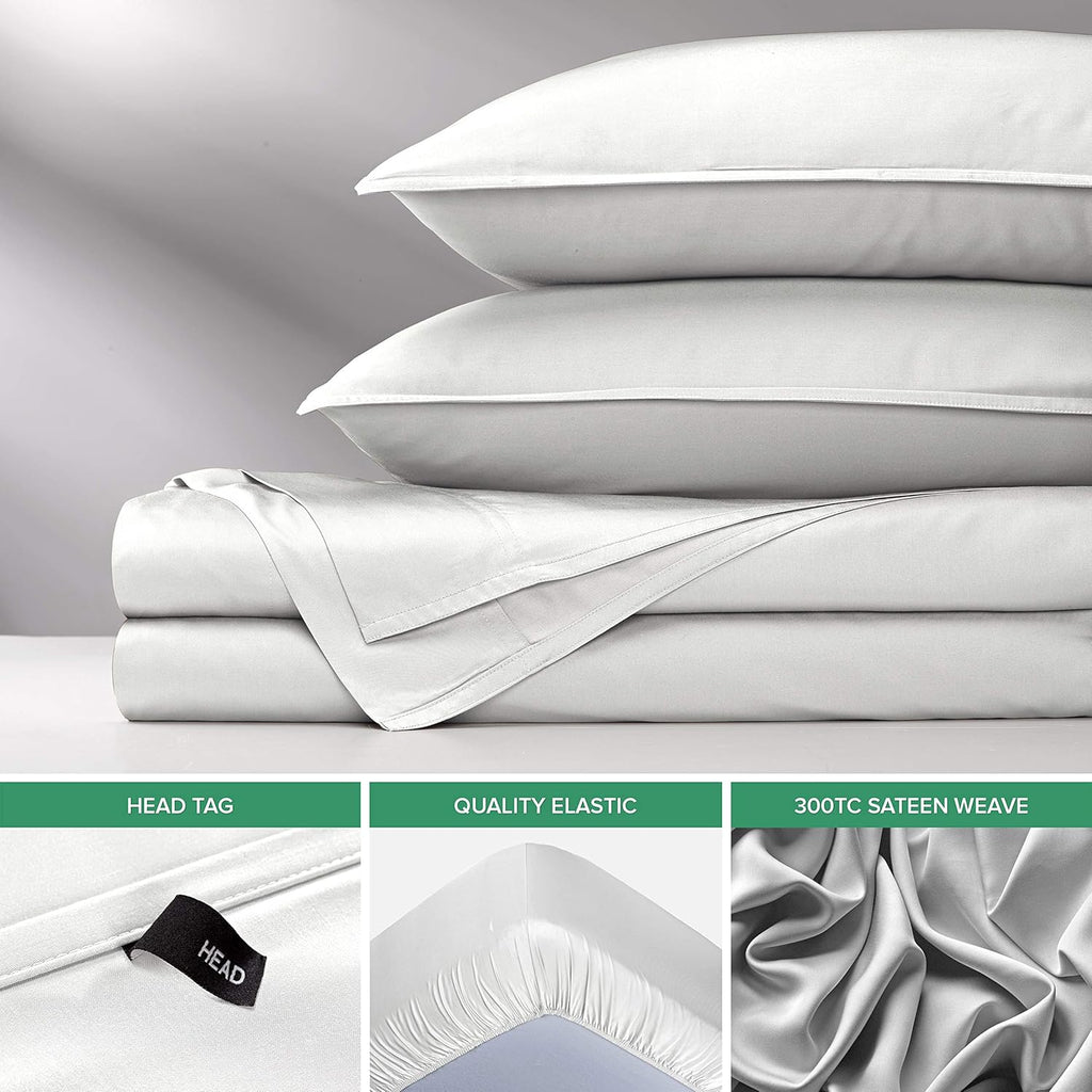 King Sheets, Genuine 100% Organic Viscose Derived from Bamboo Bed Sheet Set, Soft & Cooling, Double Stitching, 2 Year