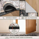 Large 3x5 Entryway Rug Indoor - Washable Non-Slip Low Pile Ultra Soft Area Rug