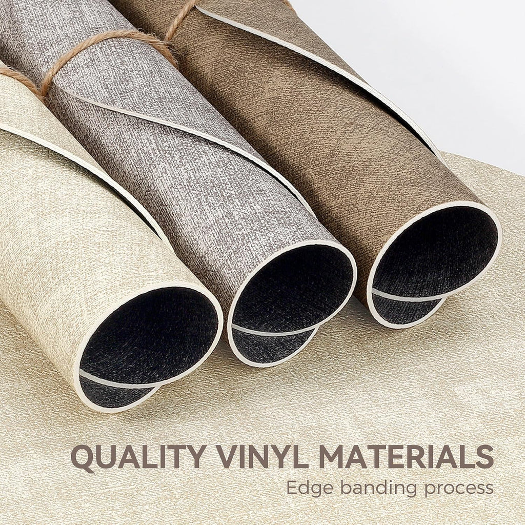 13" Faux Leather Round Placemats, Reversible Dual-Color - Set of 4