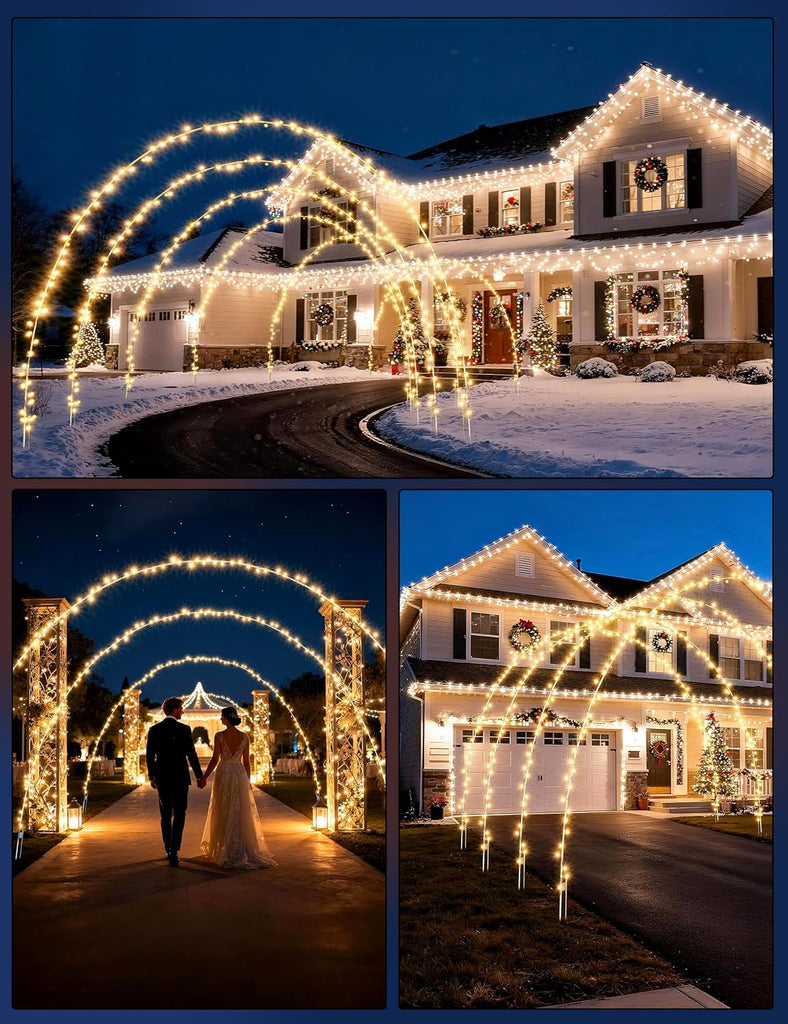 3 Pack Christmas Archway Outdoor, 24FT 300LED Christmas Arch Light,8 Light Modes Lights Driveways Arch, Perfect