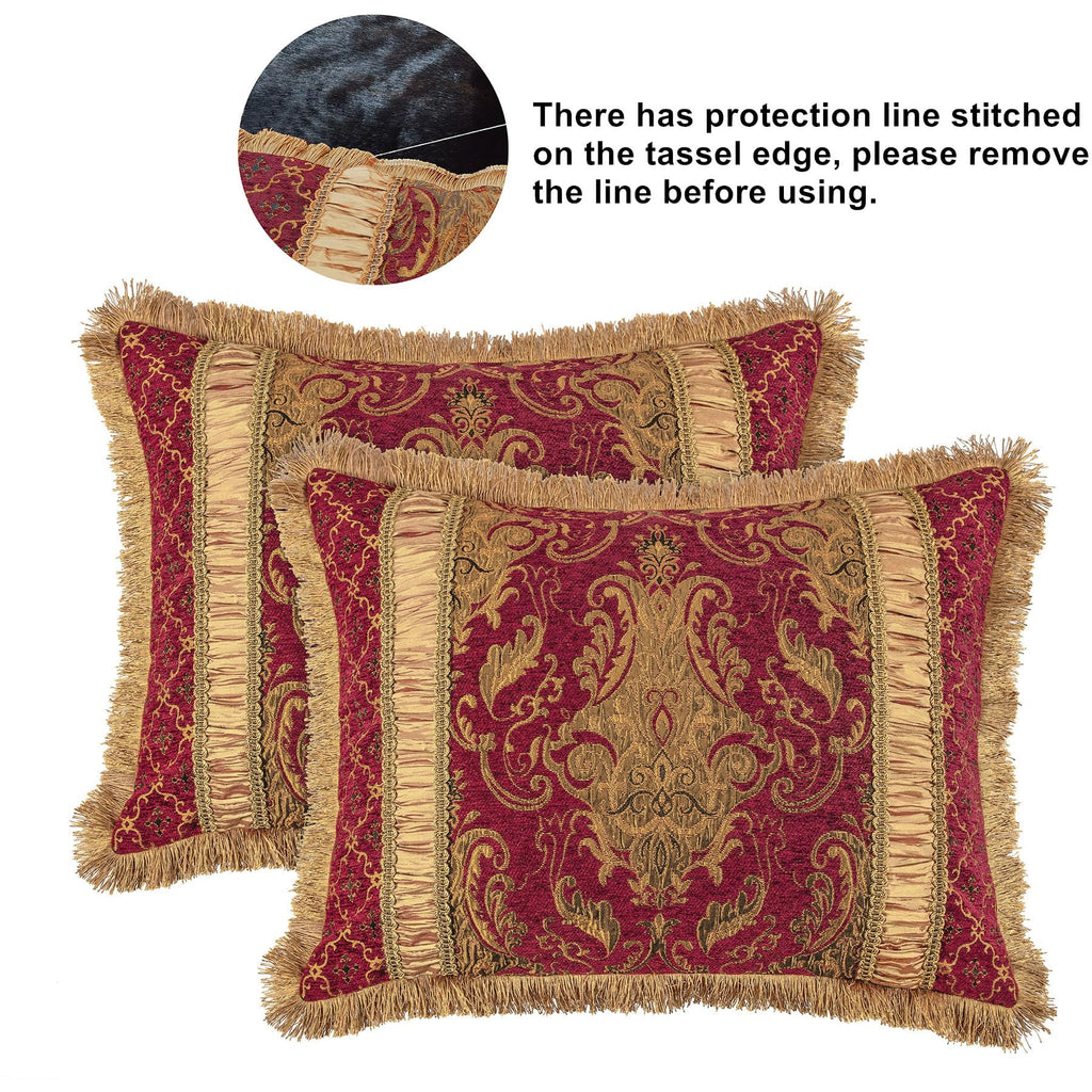 13-Piece Jacquard Comforter Set, King Bedding Set, Red
