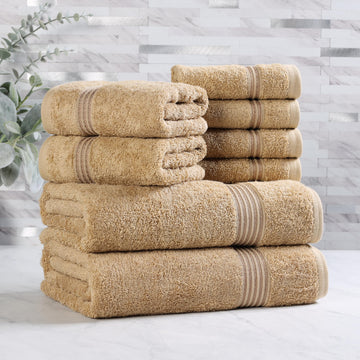 Egyptian Cotton 8-Piece Towel Set, Assorted Towels Bathroom, Guest Bath Decor Essentials, Includes 2 Bath, 4 Hand, 2