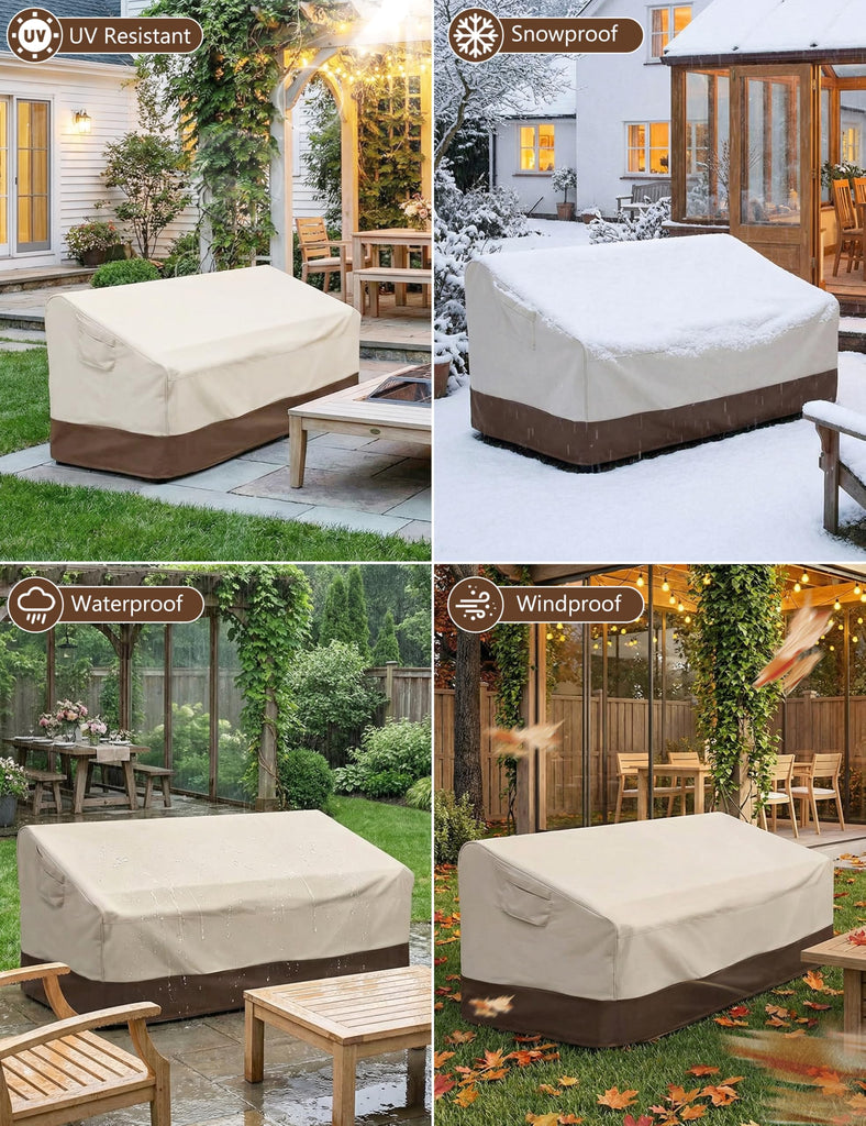Patio Loveseat Cover 2-Seater & Outdoor Sofa Couch Cover Waterproof