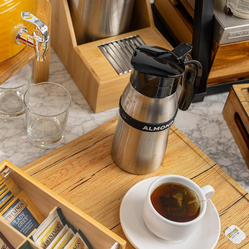 Stand for Glass Beverage Dispensers, Fits Beverage Dispensers 12999 & 13000, 11.25"x 11.25"x 8", Natural Bamboo Wood