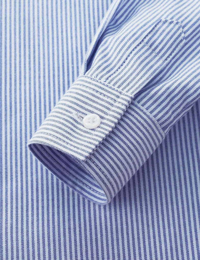 Boys Oxford Dress Shirts Striped Button Down Shirt Long Sleeve