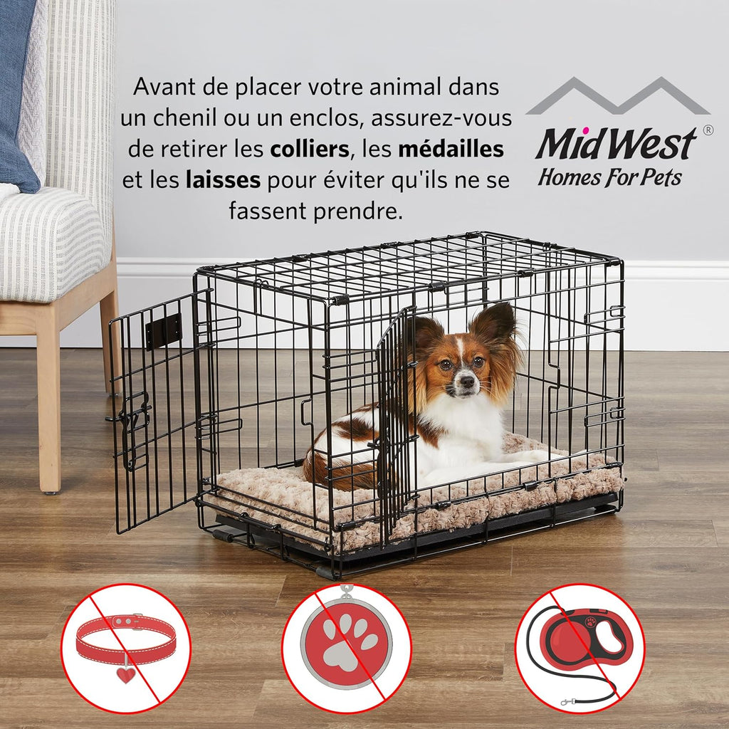 Intermediate LifeStages Single Door 36-Inch Folding Dog Crate, Enhanced Security, Includes Leak-Proof Pan