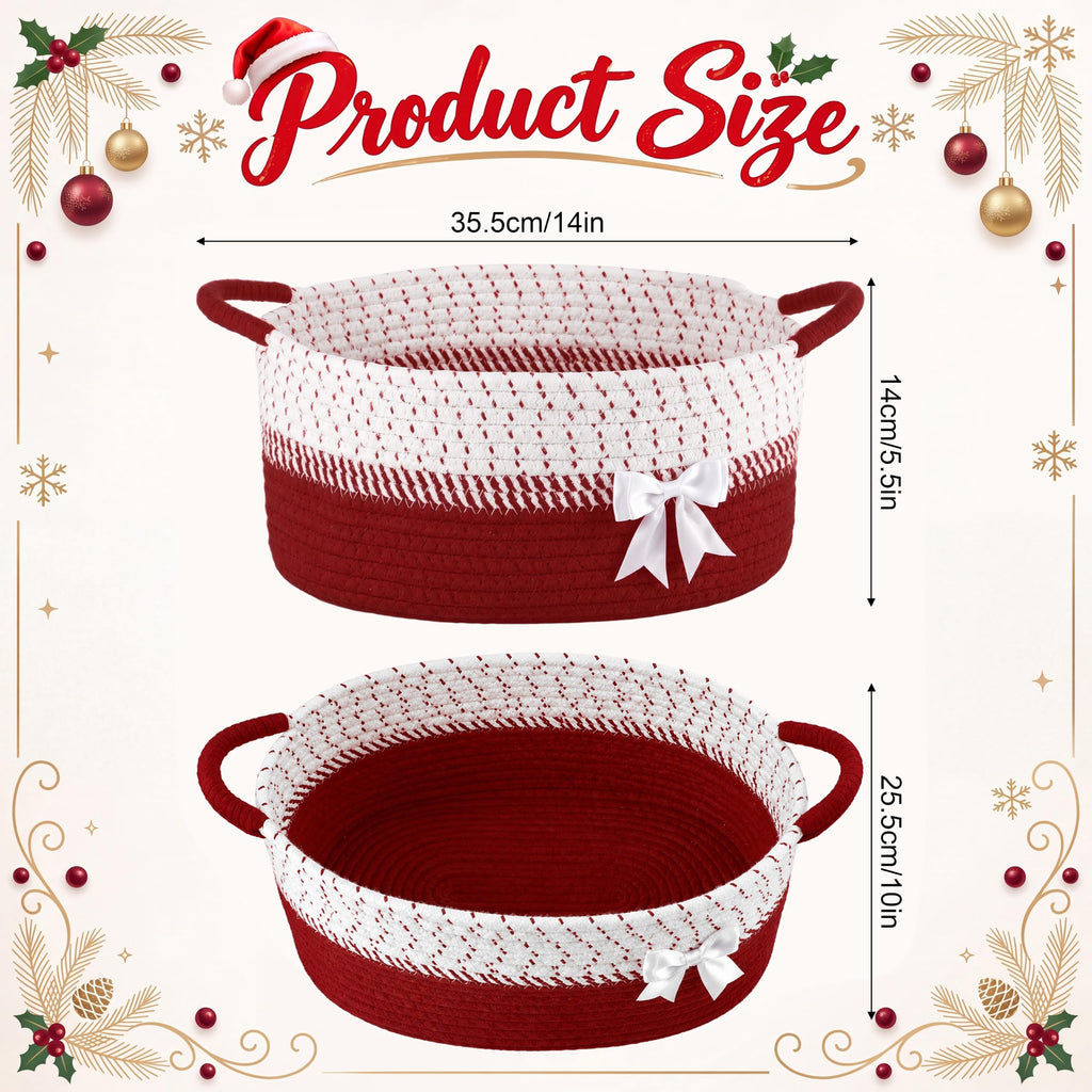 Woven Gift Basket Empty, 14 x 10 x 5.5 in Red Christmas Baskets