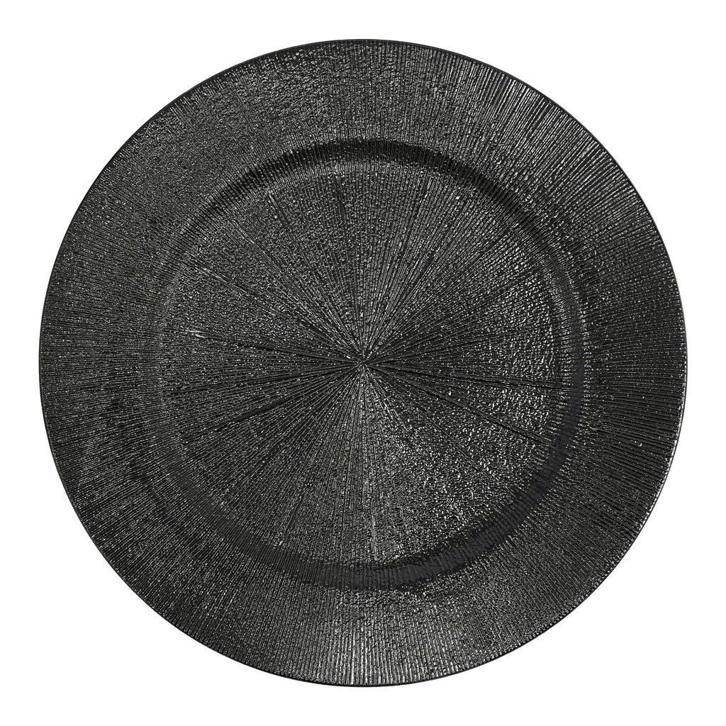 13 Inch Round Charger Plates Bulk 100 Pcs Black Elegant Serve Ware Charger Plates Matte Surface Reusable Plastic