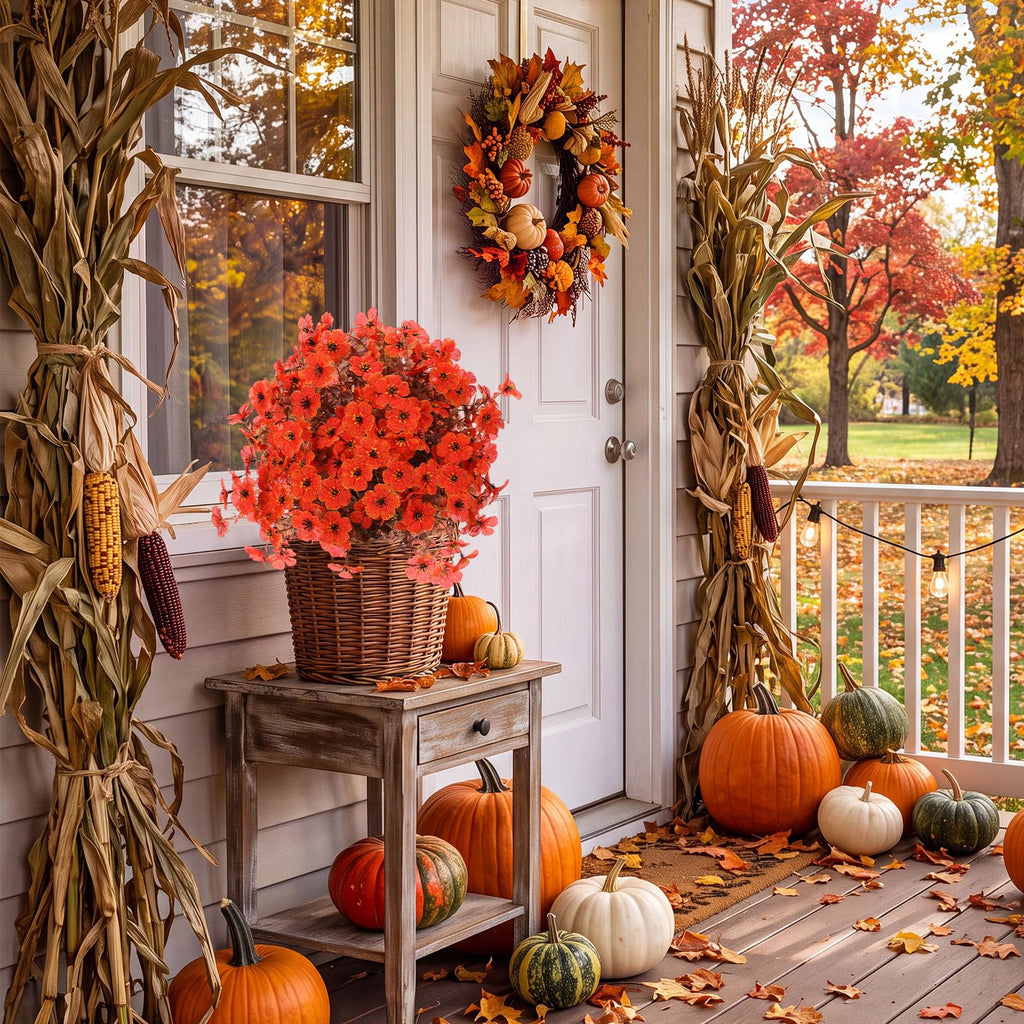 6 Pack 20" Fall Artificial Topiary Ball Trees