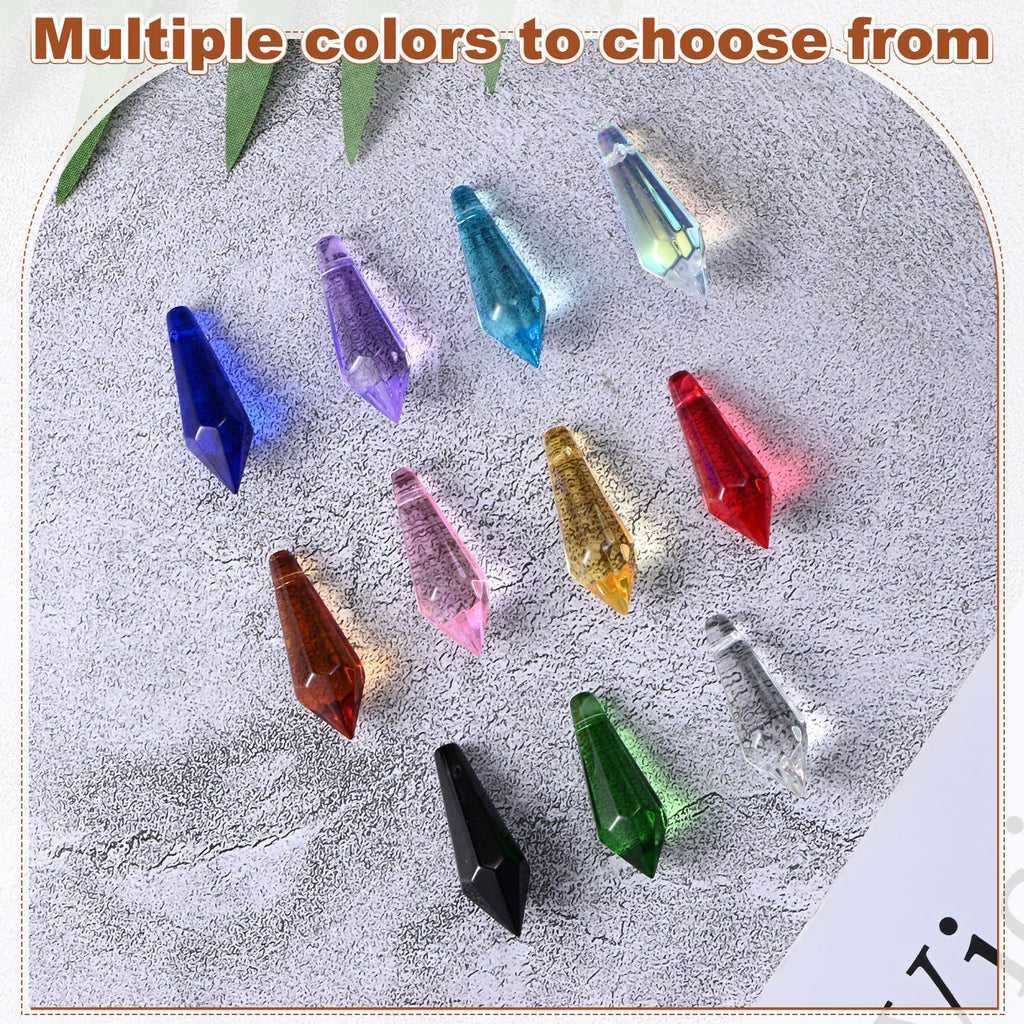 50-Pack Crystal Icicle Prisms, 34mm/1.34 Inch Chandelier Pendant Maker Hanging Crystals Chandelier Prisms