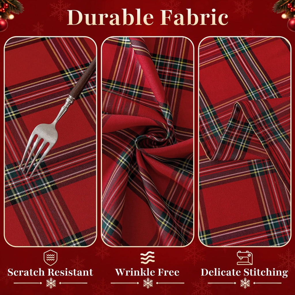 Christmas Checkered Tablecloth Rectangle Christmas Tablecloth Washable