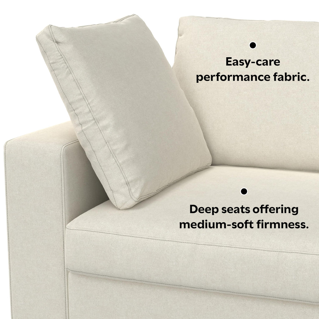 Charlie 78" Wide Performance Fabric 2-Seater Sofa in Cream