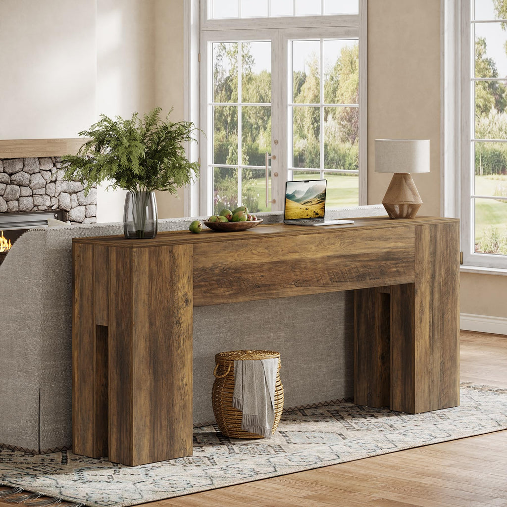 71-Inch Long Console Table, Farmhouse Sofa Console