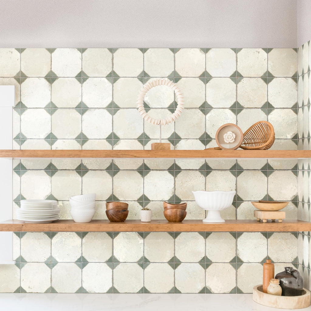 Kings Yard Sage 17-5/8" x 17-5/8" Ceramic Floor and Wall Tile