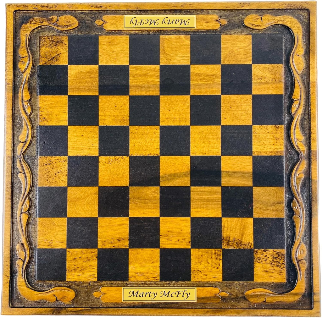 Handcrafted Roman Empire Themed Chess Set with Storage Drawer- 14 inch Customizable Wooden Chessboard- Cast Metal