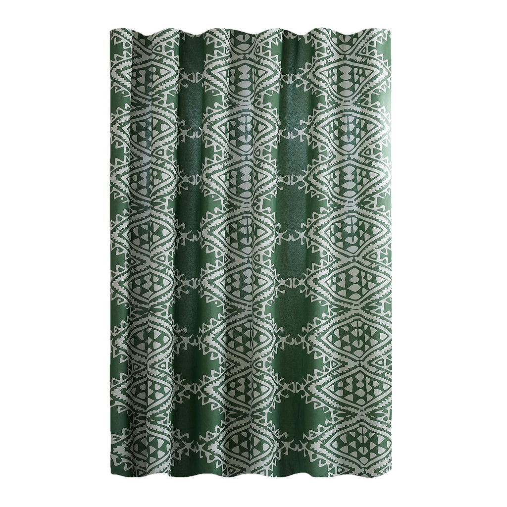 Aisha Cotton Fabric by Jungalow, Machine Washable, 72" x 72", Green