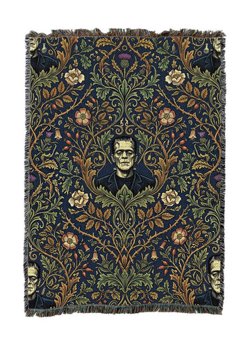 Monster Frankenstein Blanket - Fantasy Gift - Tapestry Throw Woven from Cotton - Made in The USA (50X60)