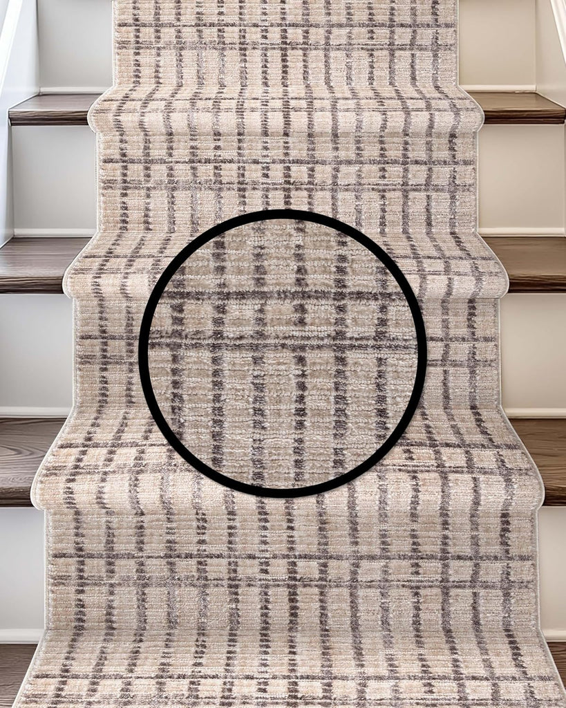 Custom Size Hallway Stair Runner - Nordlys Skog Ivory - 27 Inches Wide x 4 Feet Long Runner (27" x 4')