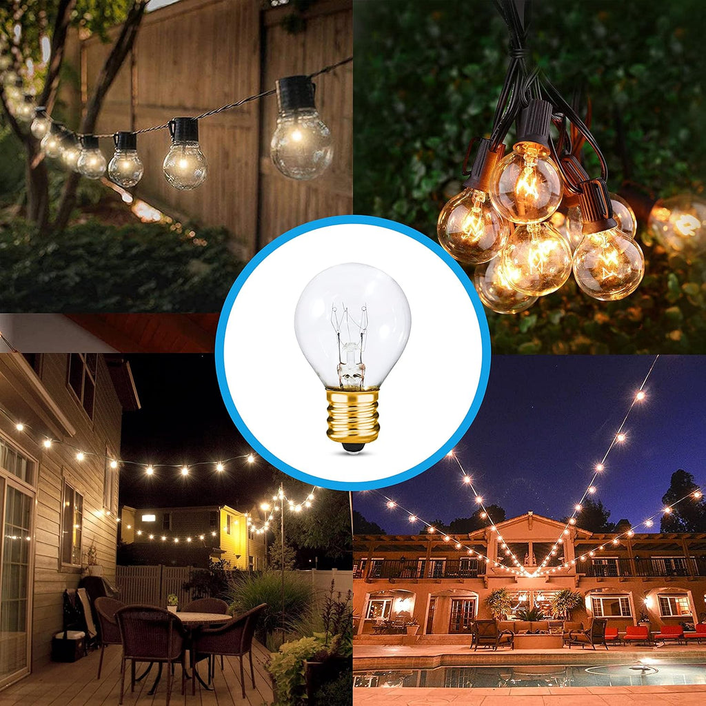 S11 White Clear Night Light Bulbs with E17 Base | 10W High-Efficiency Dimmable Bulbs | Ideal for Amusement