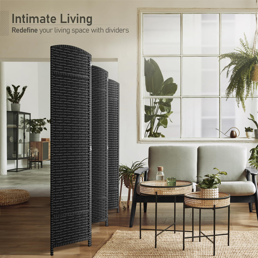 Foldable Room Divider, Mesh Privacy Screen (6 Panel, Grey White)