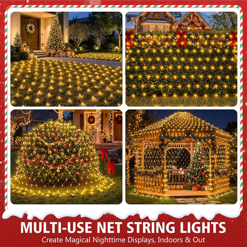20Ft x 13Ft Large Christmas Net Lights Warm White Fully Waterproof