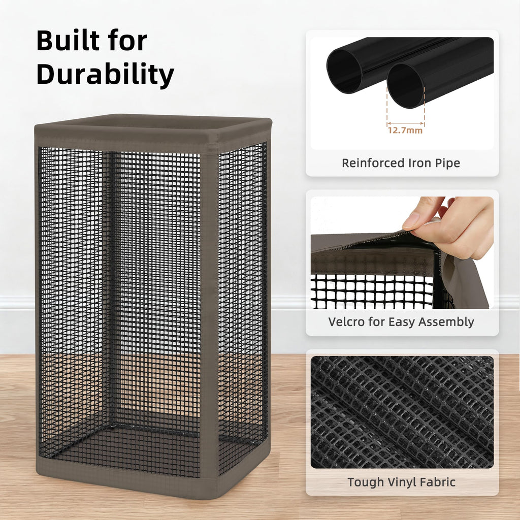 Mesh Laundry Hamper, 23.7 Gal. Tall Laundry Basket for Airflow, Strong Metal Dirty Clothes Hamper for College Dorm