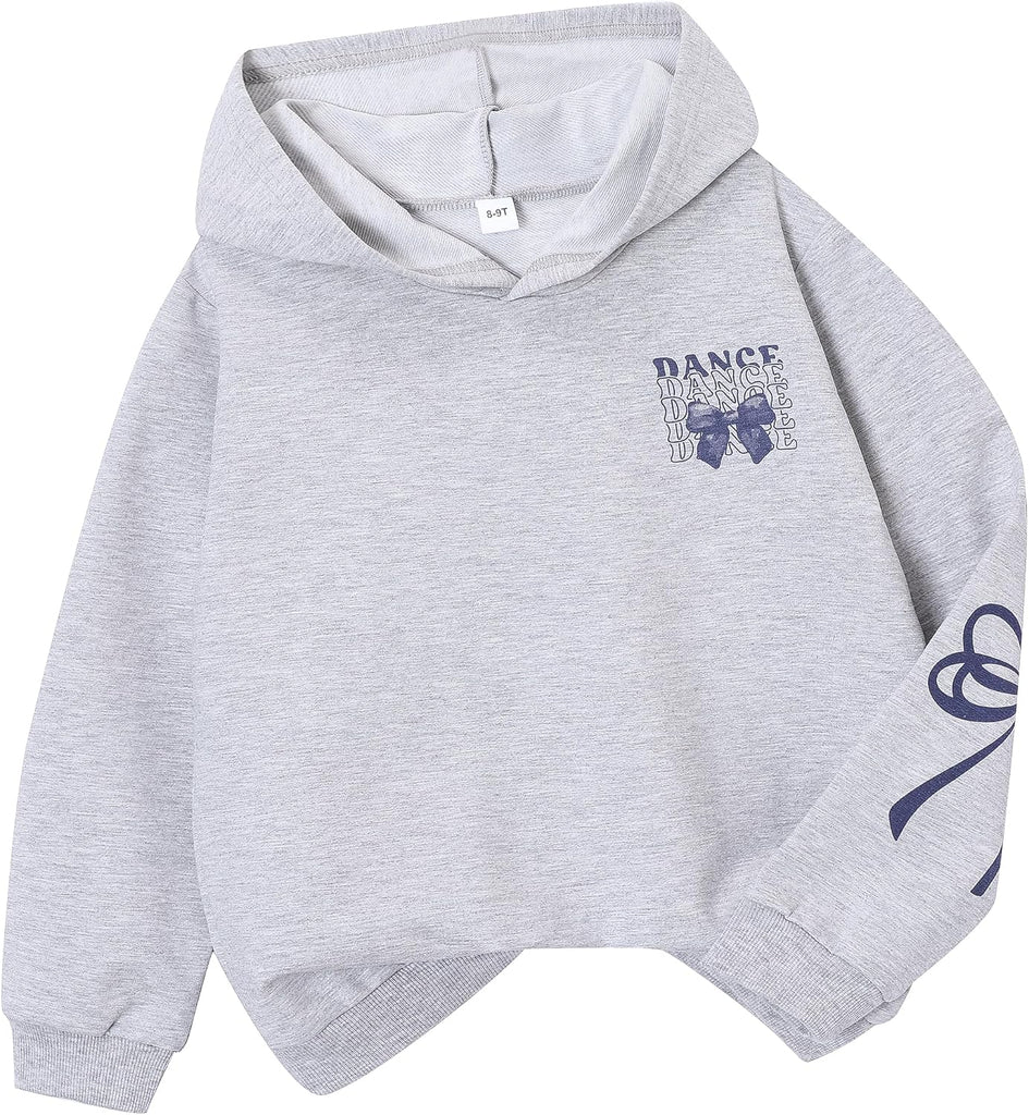Girl's Letter Graphic Hoodies Long Sleeve Sweatshirts Pullover Tops