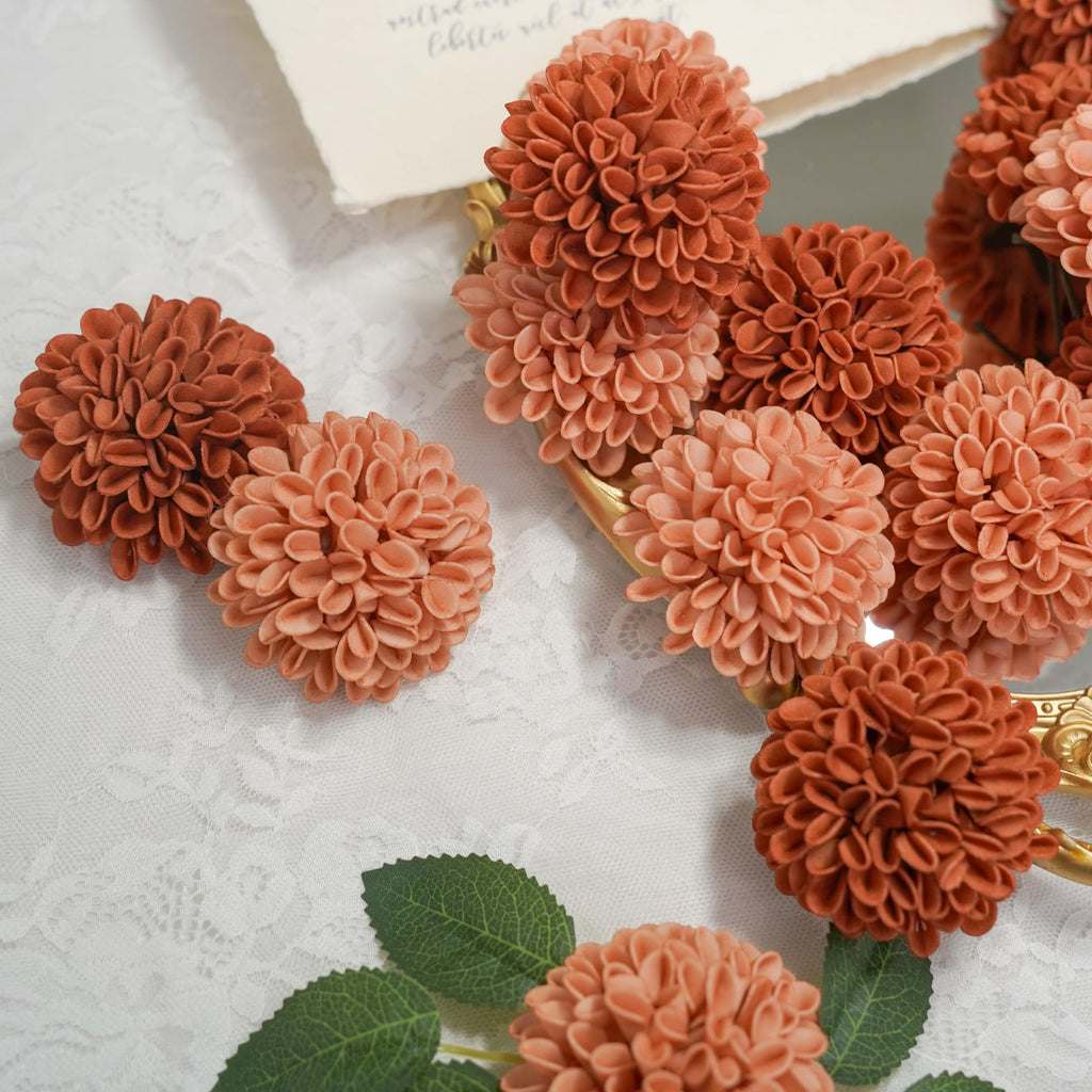 Artificial Dahlia Flowers 50pcs Terracotta Artificial Rose for DIY