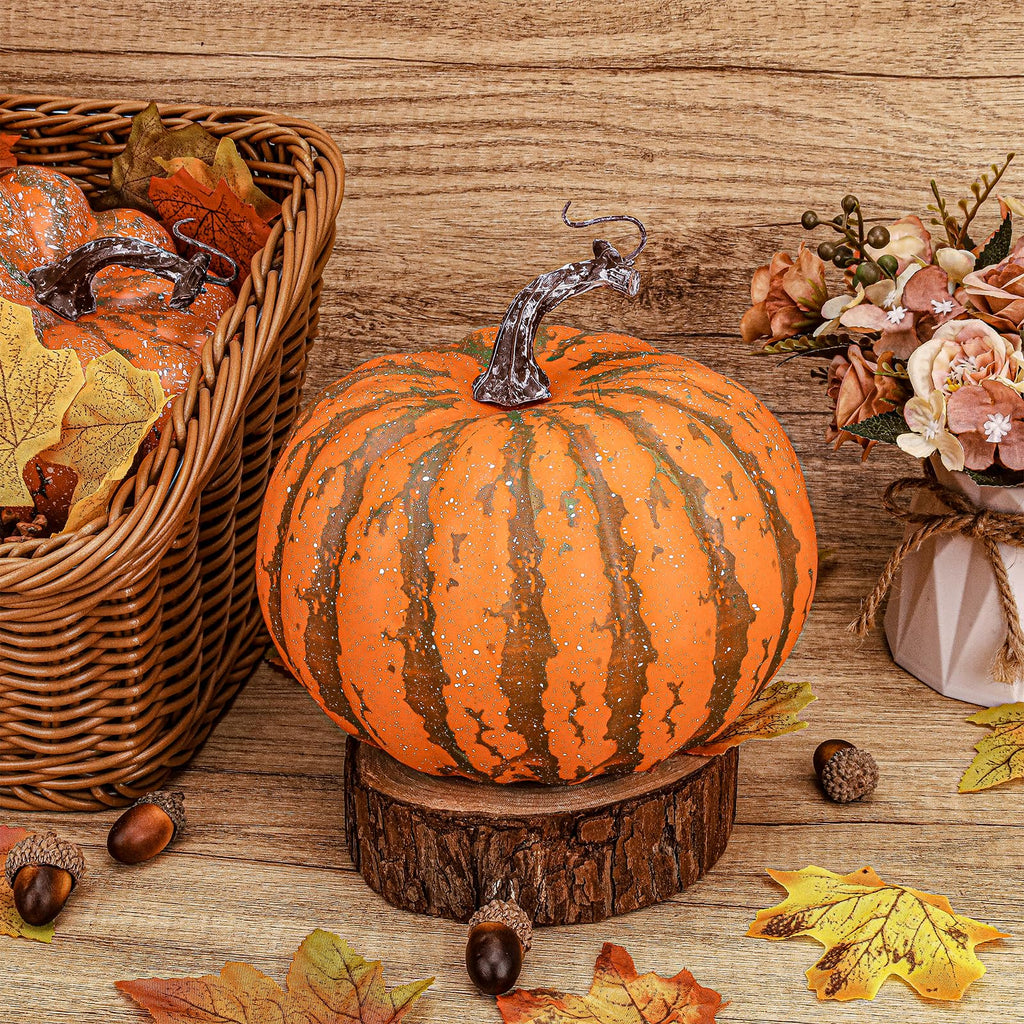 6.3 Inch Artificial Pumpkin Orange Fake Foam Pumpkins for Craft