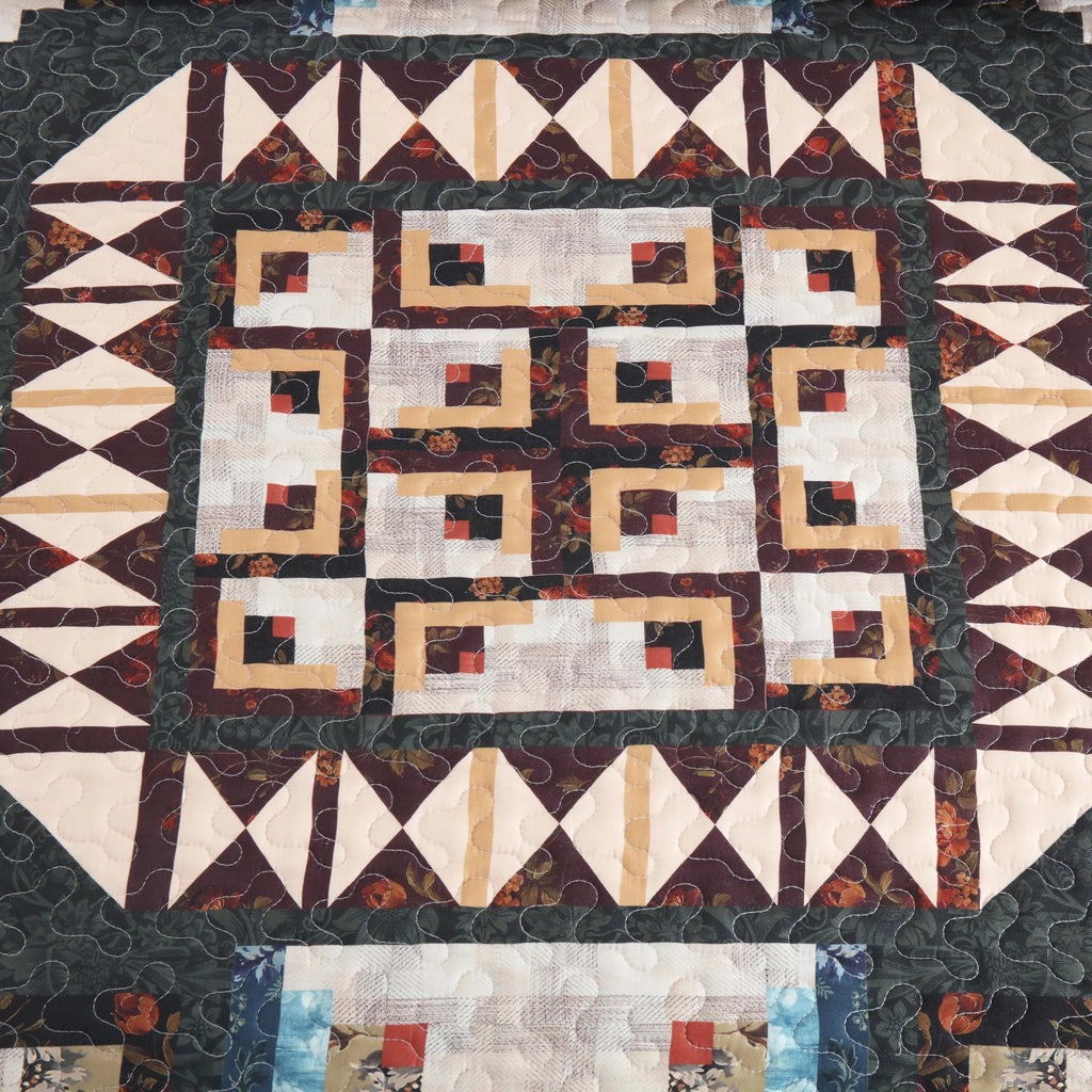 3 Pcs Southwestern Lightweight Quilt Bedspread Set Maze B198