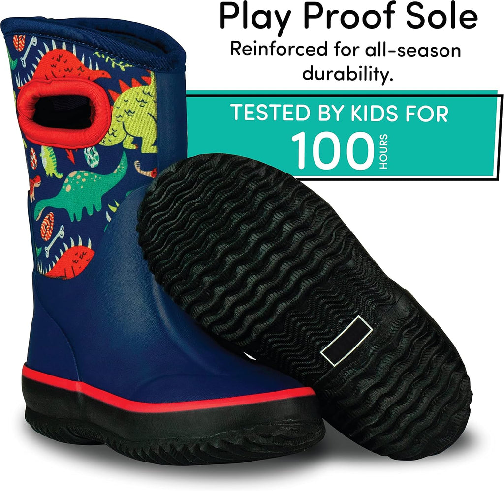 Insulating Kids Muck Boots with Pull-On Design for Boys and Girls