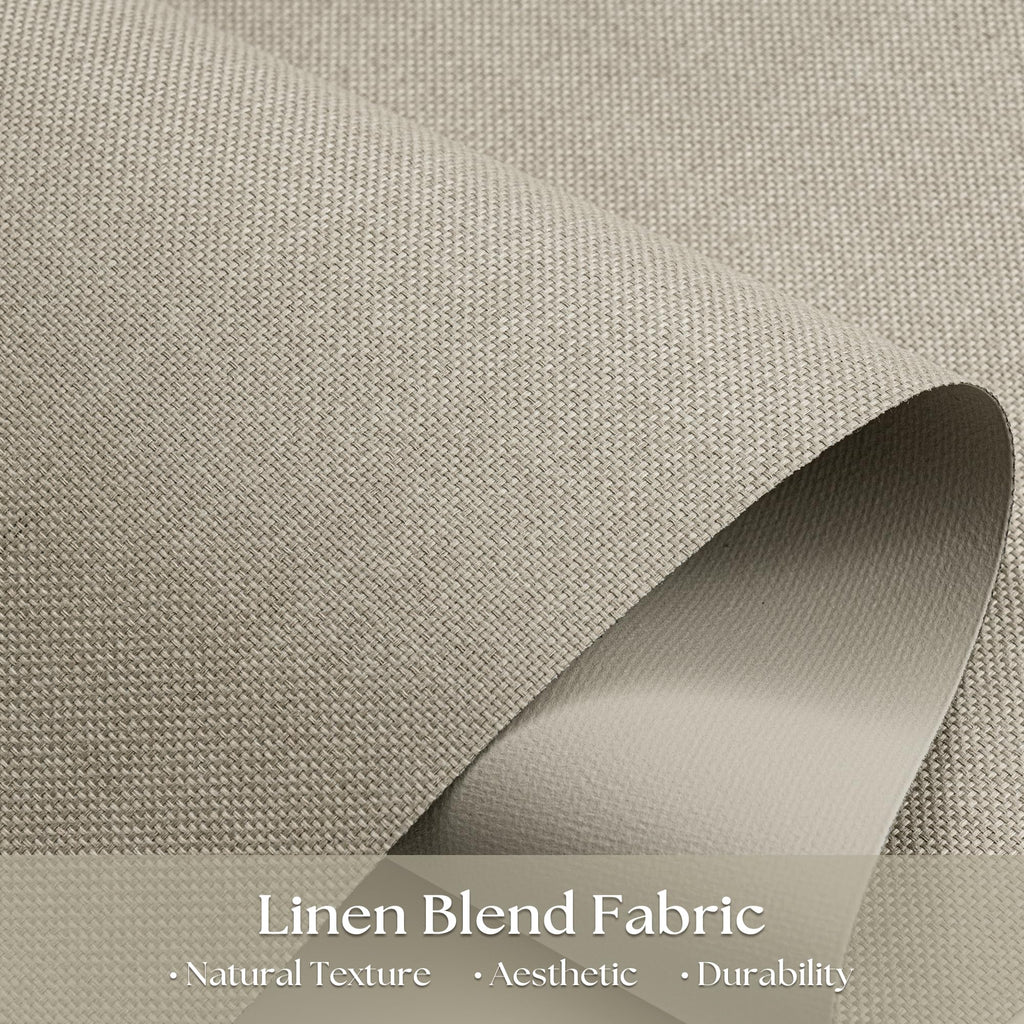 100% Blackout Roller Shades Cordless Blinds for Windows Free-Stop Thermal Insulated Black Out Linen Roller Shades