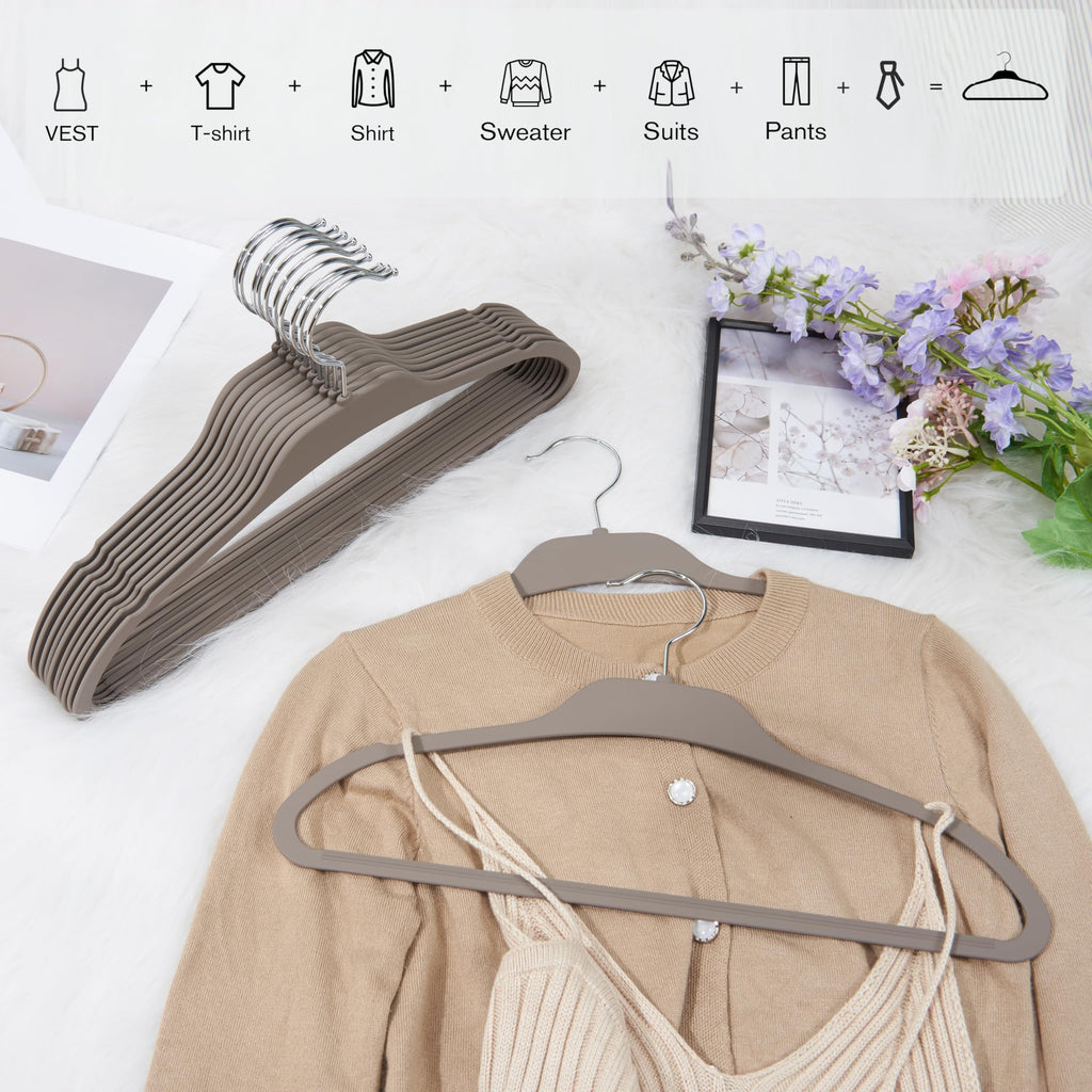 30 Pack Rubberized Hangers with Non-Slip Hangers Grip